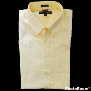 Tommy Hilfiger Yellow White striped button down long sleeve shirt. SIZE XXL